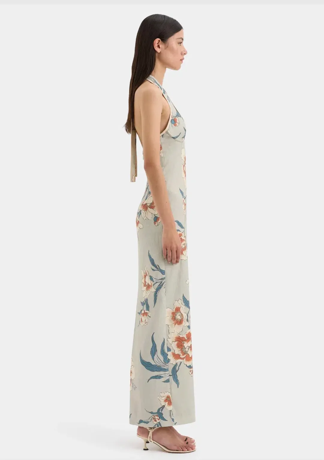 Roisin Halter Multi Floral Midi Dress Size 8 for rent on The Volte - main image