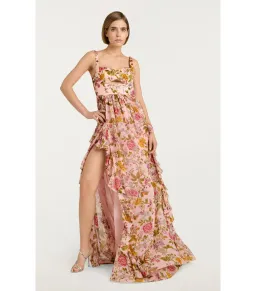 Cinq a Sept Xiomara Dress Pink Floral Size AU 8  for rent on The Volte - image 1