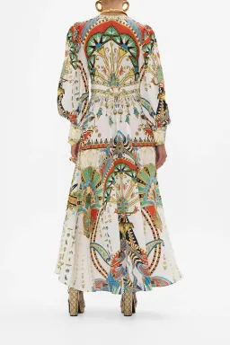 Camilla Valley of the Queens Shaped Waistband Dress with Gathered Sleeves Size M / AU 12 for rent on The Volte - image 3