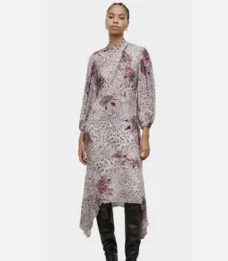 All Saints Adelaide Floral Long Sleeve Midi Dress Print Size 16 for rent on The Volte - image 1