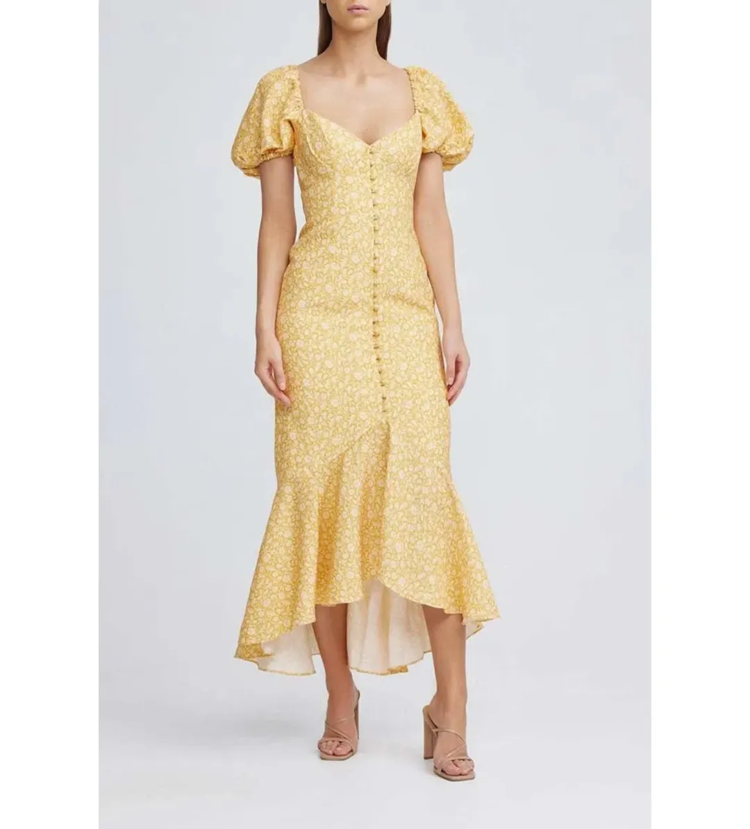 Significant Other Jacinta Dress in Champagne Pansy  Size 8  for rent on The Volte - main image