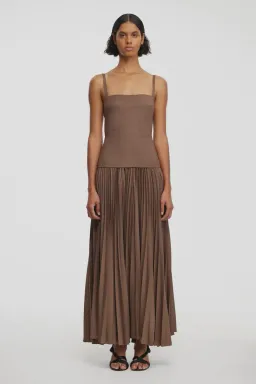 Acler Leasgill Midi Dress in Sepia Size 6 for rent on The Volte - image 1
