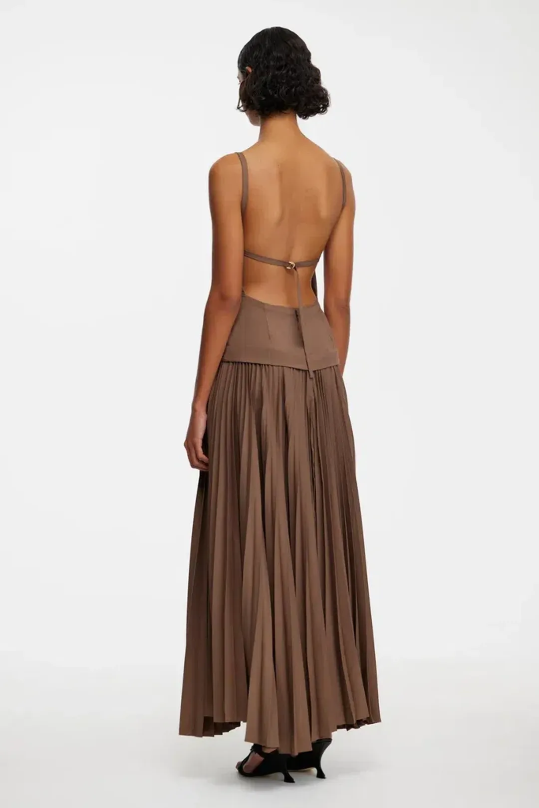 Acler Leasgill Midi Dress in Sepia Size 6 for rent on The Volte - main image