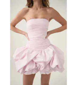 Aje Violette Bubble Hem Mini Dress Pastel Pink Size AU 8 for rent on The Volte - image 4