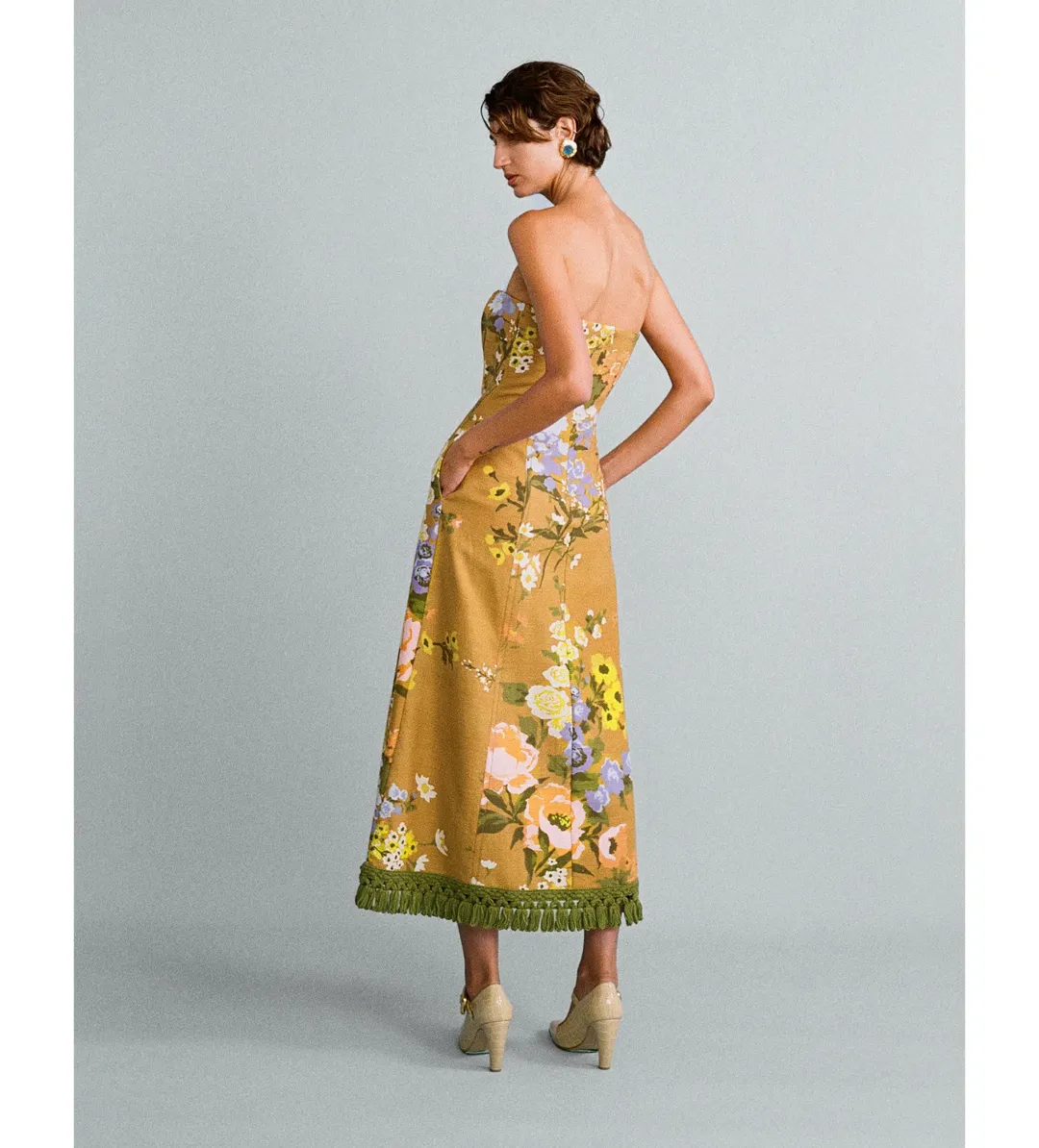 Lovaan Studios Phillipa Midi Dress Meadow Floral Size 10  for rent on The Volte - main image