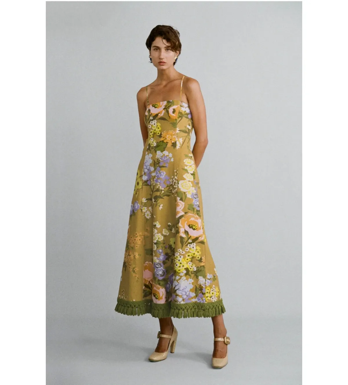 Lovaan Studios Phillipa Midi Dress Meadow Floral Size 10  for rent on The Volte - main image