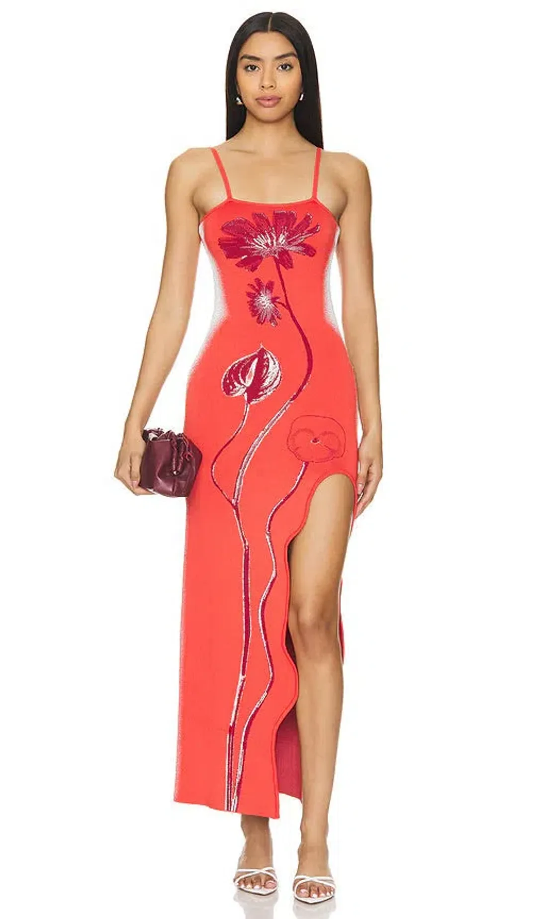 Ph5 Iris Flower Print Maxi Tank Red Size AU 8 for rent on The Volte - main image