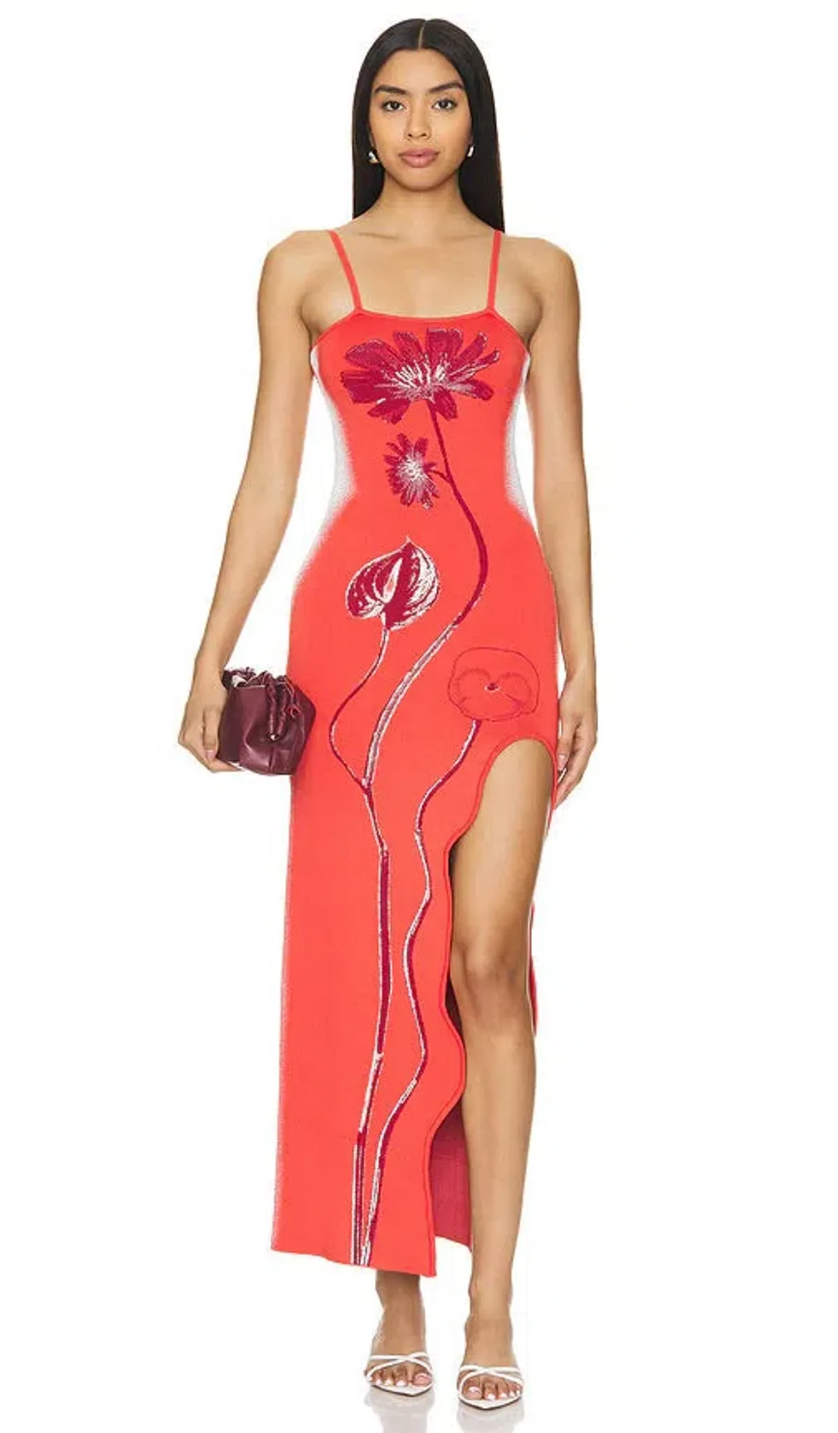 Ph5 Iris Flower Print Maxi Tank Red Size AU 8 for rent on The Volte - main image