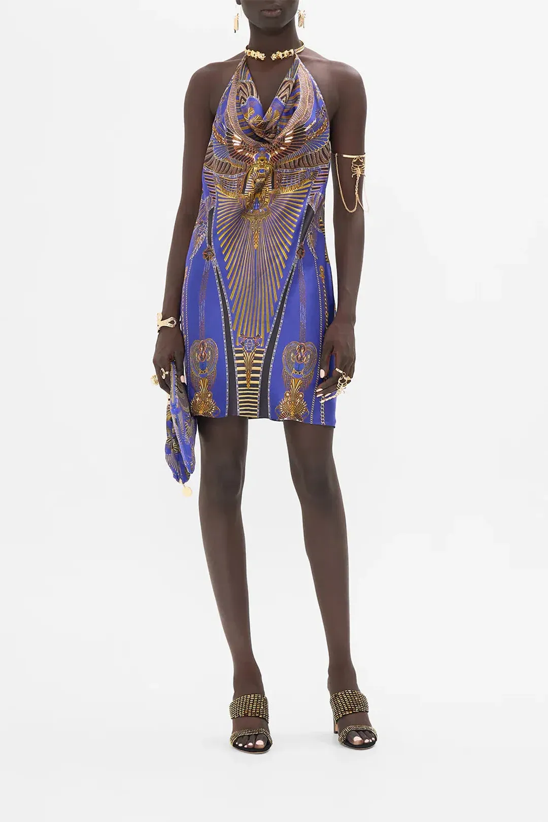Camilla Draped Short with Neckpiece Multi Size AU 8 for rent on The Volte - main image