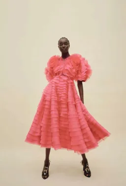Aje Amour Ruffle Midi Dress Pink Size 4 for rent on The Volte - image 5