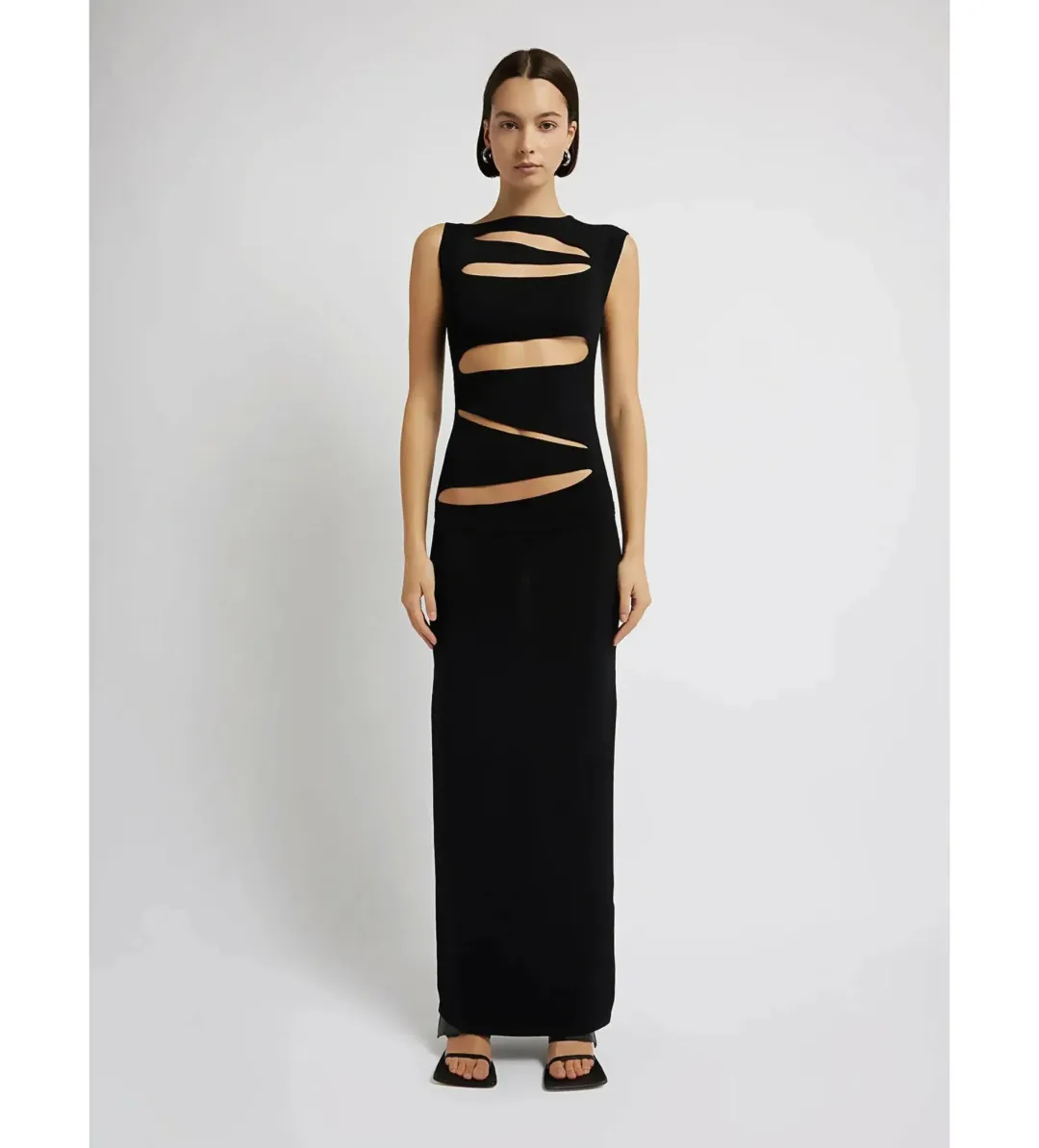 Christopher Esber Knitted Slashed Dress Black Size L / AU 12 for rent on The Volte - main image