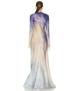 Zimmermann Tama Bias Slip Maxi Dress in Vanilla Blue Sky Size 2 / AU 12 for rent on The Volte - image 3