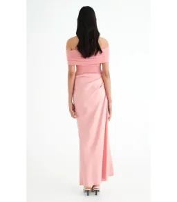 Benni Nico Off The Shoulder Maxi Dress in Candy Floss Size AU 10 for rent on The Volte - image 3