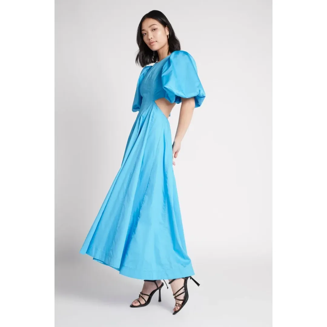 AJE Crerulean Fallingwater Cut Out Midi Bue Size AU 10 for rent on The Volte - main image