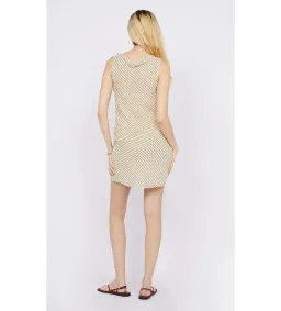 Bec and Bridge Anise Asym Mini Dress in Butter/Plum Stripe Size AU 10 for rent on The Volte - image 3
