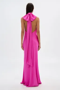 Misha Collection Evianna Satin Dress Hot Pink Size 8/S for rent on The Volte - image 4