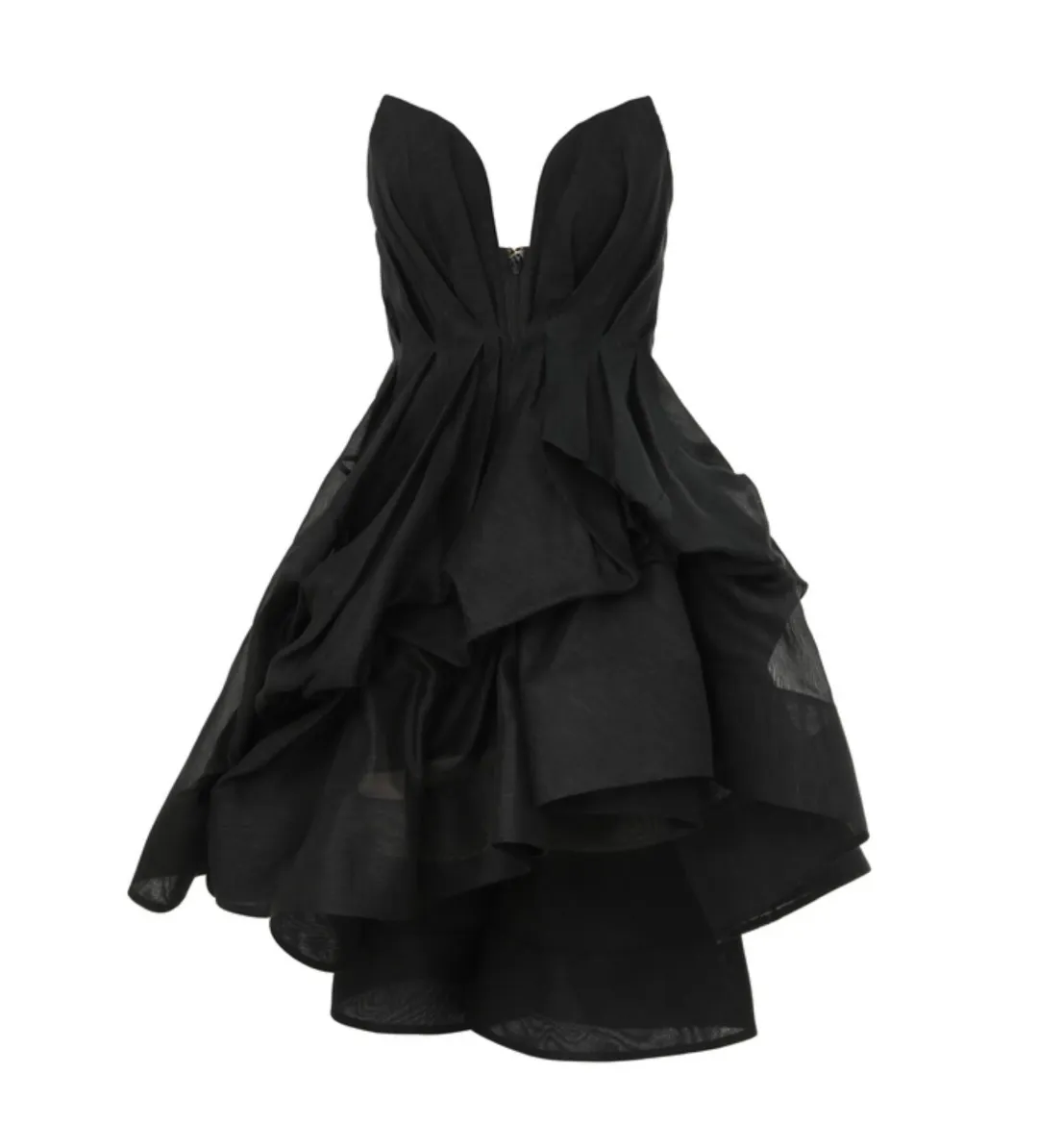 Zimmermann The Illuminate Draped Mini Dress in Black Size 1/Au 10 for rent on The Volte - main image
