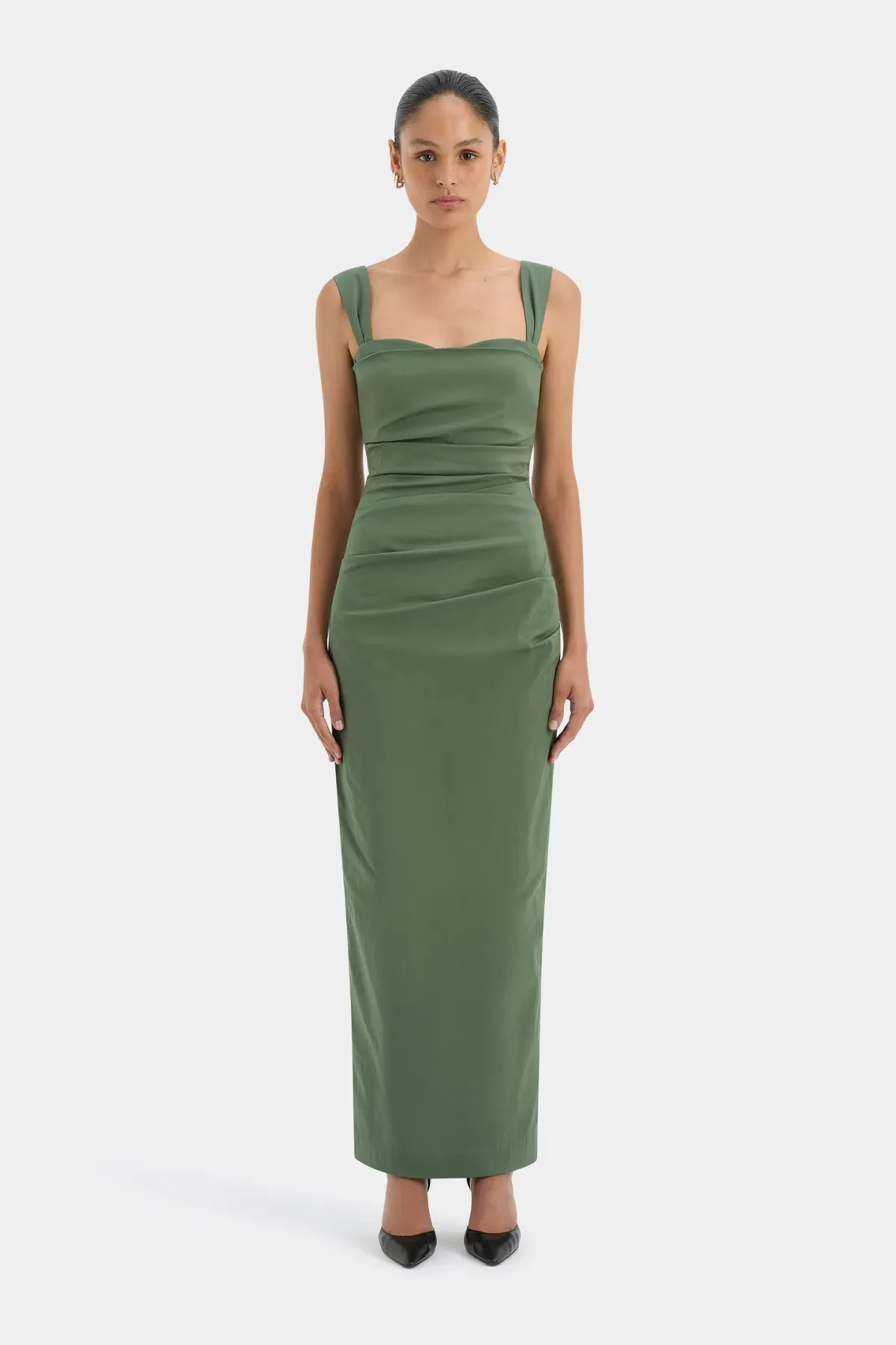 Sir the Label Florent Balconette Gown in Forest Green Size 1/Au 8 for rent on The Volte - main image