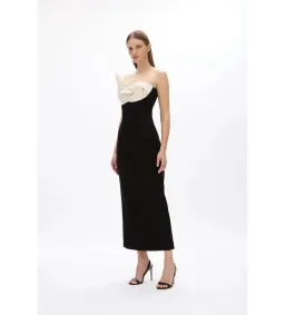 Rachel Gilbert Cassidy Midi Dress Black/Coconut Size AU 8 for rent on The Volte - image 2