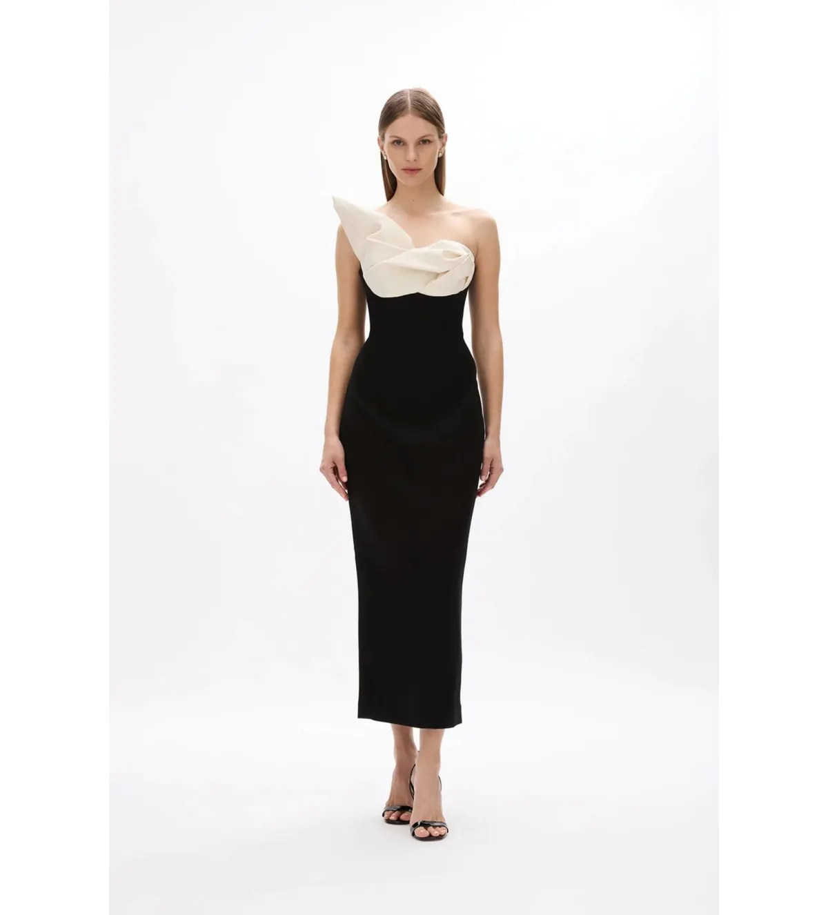 Rachel Gilbert Cassidy Midi Dress Black/Coconut Size AU 8 for rent on The Volte - main image