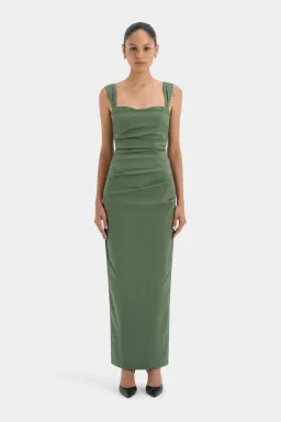 SIR  Florent Balconette Gown in Forest Green Size 2 size 10 AU for rent on The Volte - image 1