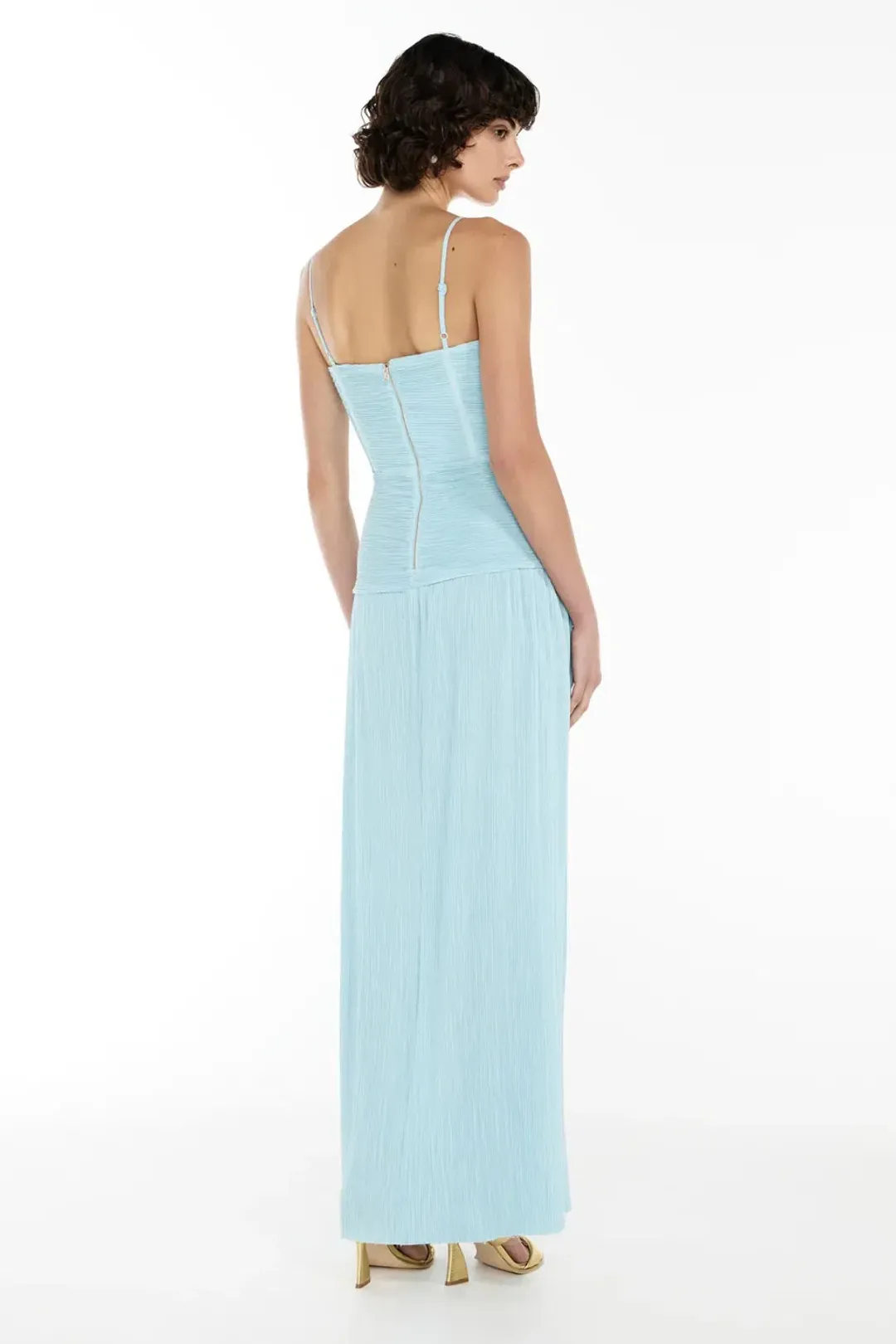 Manning Cartell Double Time Pleat Maxi Dress in Blue Size AU 8 for rent on The Volte - main image