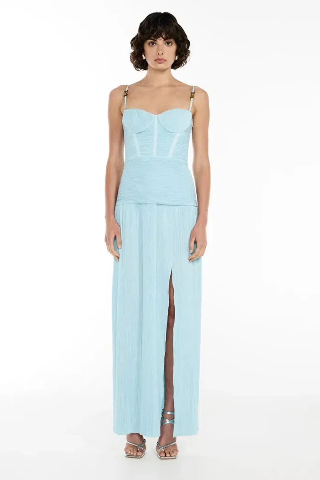 Manning Cartell Double Time Pleat Maxi Dress in Blue Size AU 8 for rent on The Volte - main image