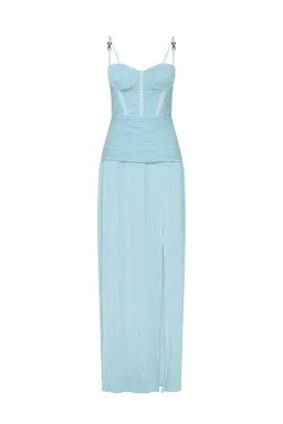 Manning Cartell Double Time Pleat Maxi Dress in Blue Size AU 12 for rent on The Volte - image 4