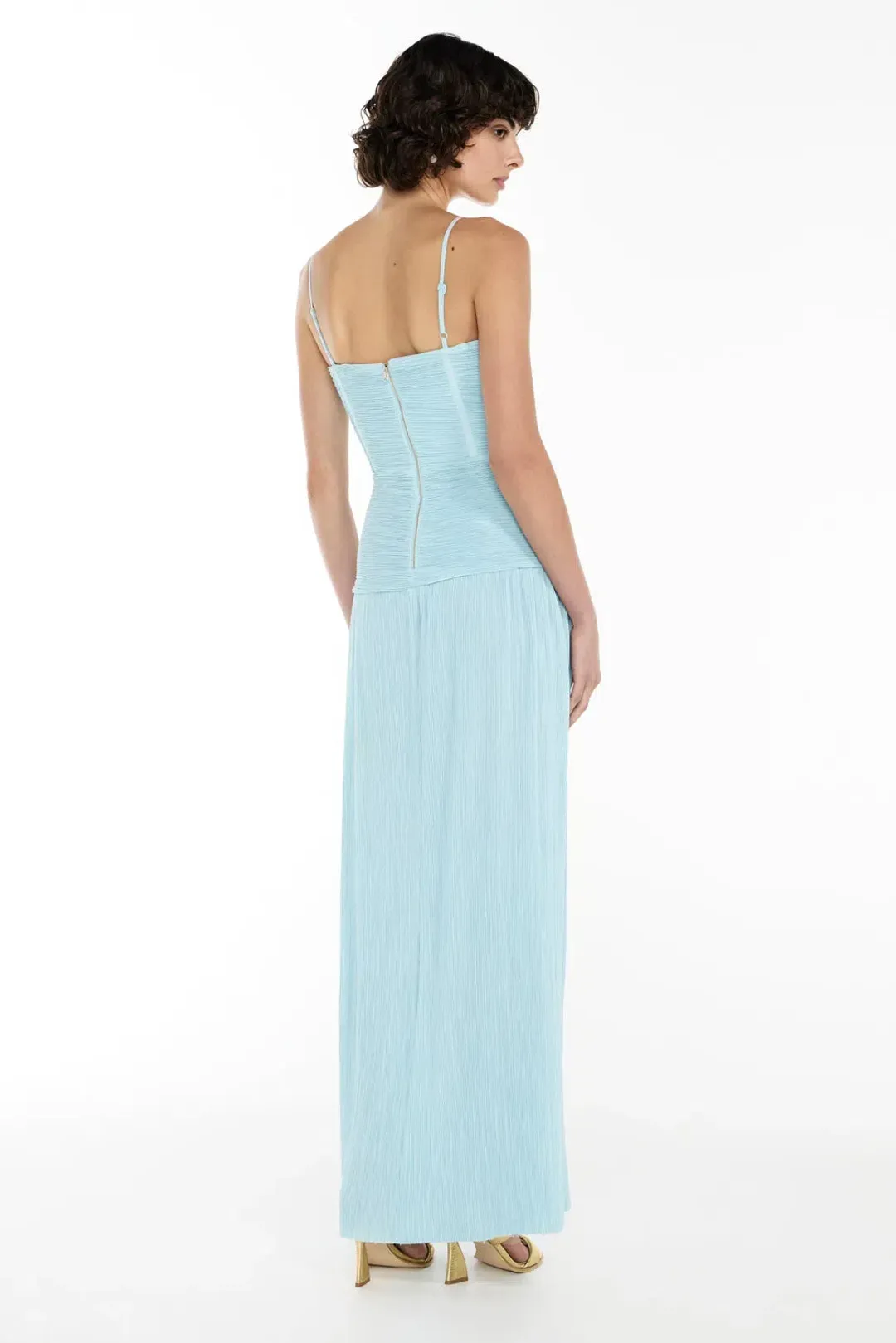 Manning Cartell Double Time Pleat Maxi Dress in Blue Size AU 12 for rent on The Volte - main image