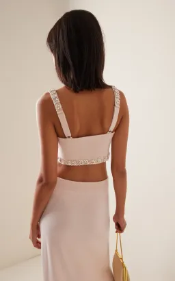 Zimmermann Matchmaker Bandeau Crop Top Size 0/AU 8  & Tube Skirt Size 0P/6P Set in Dusty Pink for rent on The Volte - image 2