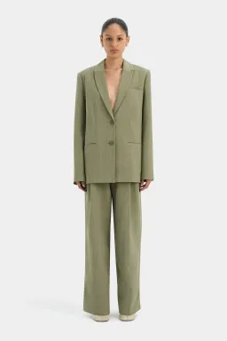 Sir the Label Evanthe Blazer and Belted Trouser Set Olive Size 0 / AU 6   for rent on The Volte - image 1
