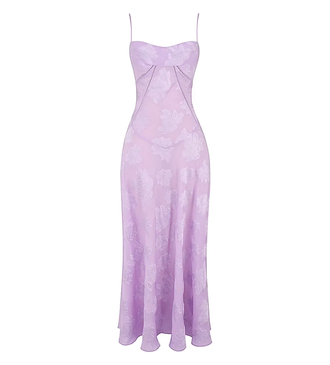 House Of CB Seren Lace Back Maxi Dress Orchid Floral Size S / AU 8 for rent on The Volte - main image