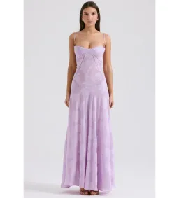 House Of CB Seren Lace Back Maxi Dress Orchid Floral Size S / AU 8 for rent on The Volte - image 1