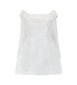 Odd Muse The Ultimate Muse Satin Bardot Mini Dress White Size S / AU 8 for rent on The Volte - image 5