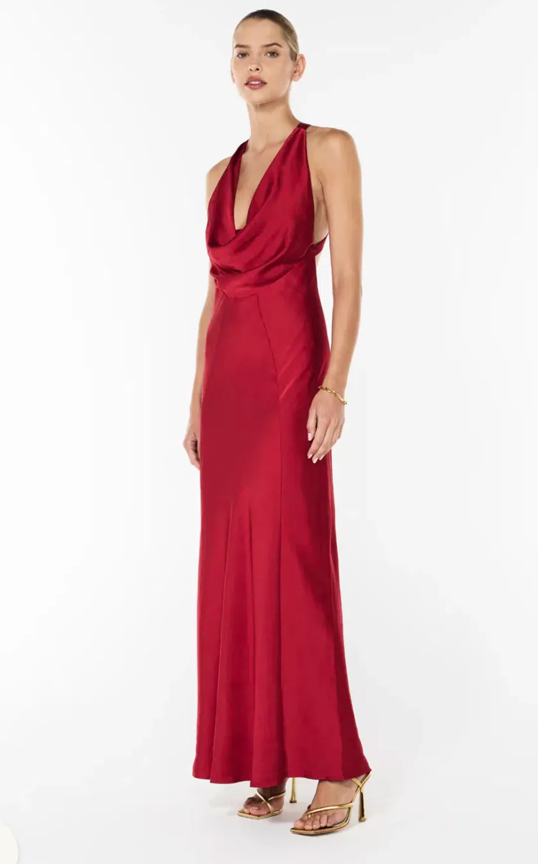 Manning Cartell Charmed Cowl Slip Maxi Dress in Ruby Red Size AU 4  for rent on The Volte - main image