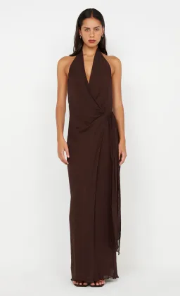 Bec and Bridge Soneva Wrap Maxi Dress Chocolate Size 8 for rent on The Volte - image 1