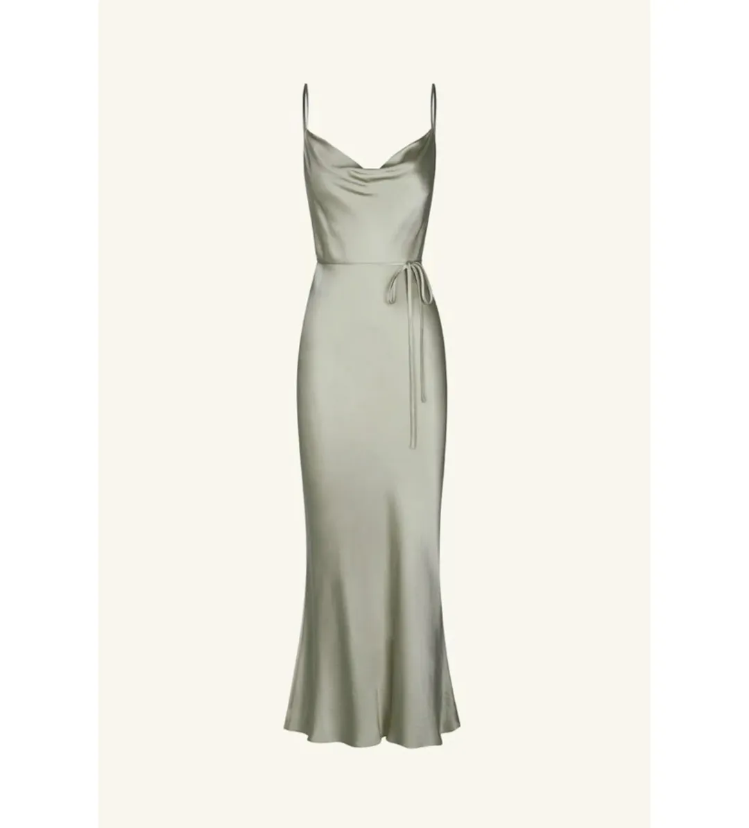 Shona Joy La Lune Bias Cowl Midi Dress in Sage Size 8 for rent on The Volte - main image