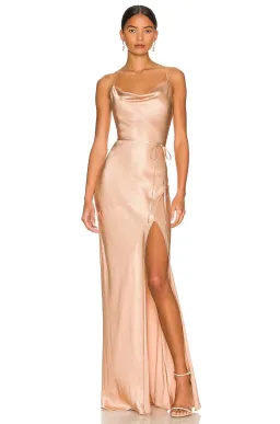 Shona Joy La Lune Bias Cowl Maxi Dress in Desert Rose Size 8 for rent on The Volte - image 1