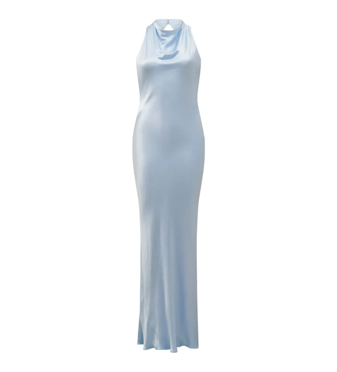 Forever New Michelle Open-Back Satin Maxi Dress Blue Size 12 for rent on The Volte - main image