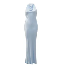 Forever New Michelle Open-Back Satin Maxi Dress Blue Size 12 for rent on The Volte - image 5