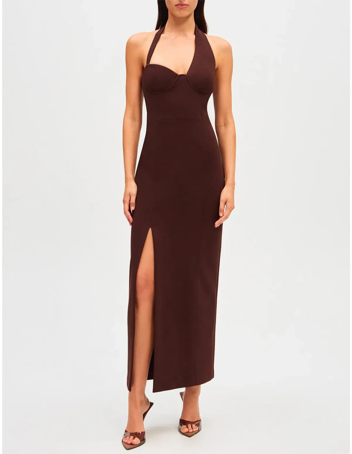 MISHA Amora Dress Brown Size 10/M for rent on The Volte - main image