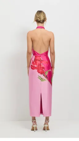 Pasduchas Pompon Halter Midi Dress Pink Size AU 10 for rent on The Volte - image 4