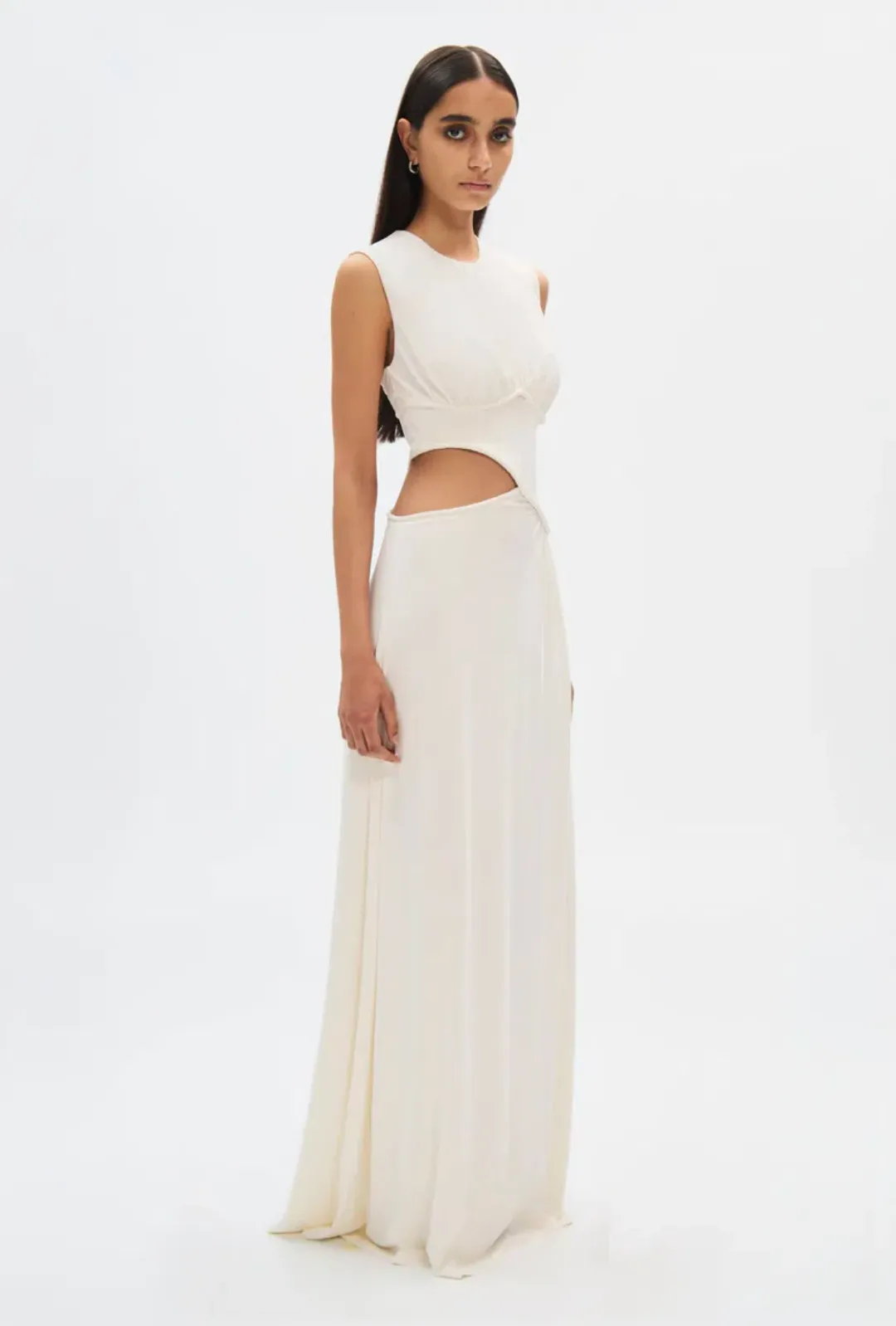 Misha Sierra Cupro Dress White Size 8/S for rent on The Volte - main image