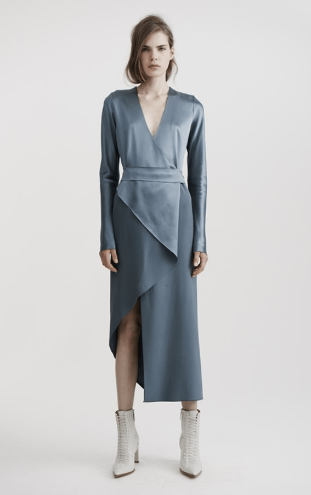 Dion Lee Bias Fold Dress Blue Size 8 for rent on The Volte - main image