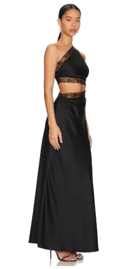 MISHA Jillian Silk Maxi Dress Black Size 10 for rent on The Volte - image 5