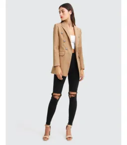 Belle & Bloom Princess Polina Textured Weave Blazer Camel Size S / AU 8 for rent on The Volte - image 1