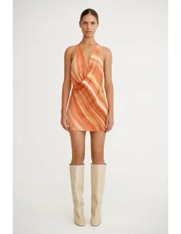 Significant Other Patrice Halter Mini Dress in Sherbet Stripe Size AU 10 for rent on The Volte - image 1