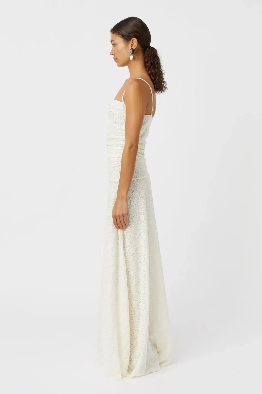 Camilla & Marc Camille Lace Maxi Dress Cream Size 8 for rent on The Volte - main image