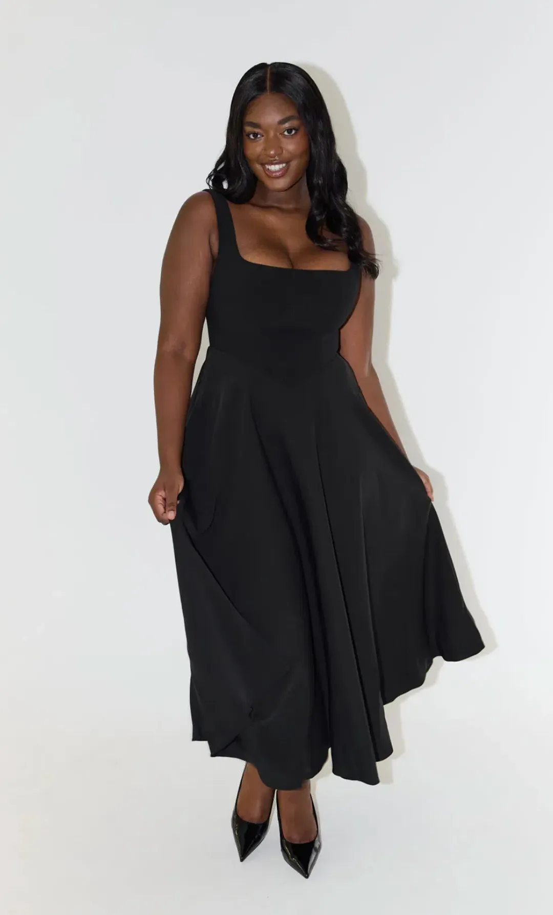 Odd Muse The Ultimate Muse High Waist Square Neck Midi Dress size L / AU 12  for rent on The Volte - main image