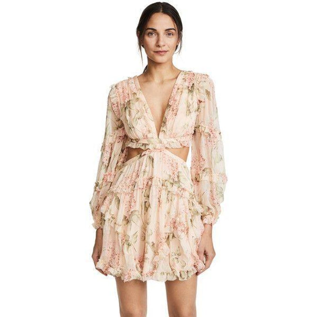 Zimmerman Prima Cutout Dress Print Size 8 for rent on The Volte - main image